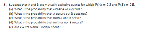 Solved Suppose That A And B ﻿are Mutually Exclusive Events | Chegg.com