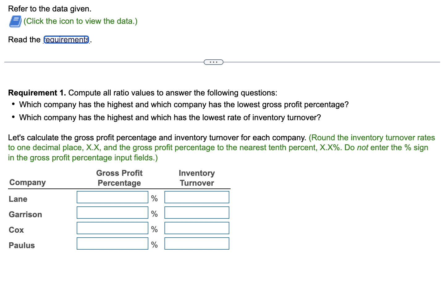 Solved Refer to the data given. (Click the icon to view the | Chegg.com
