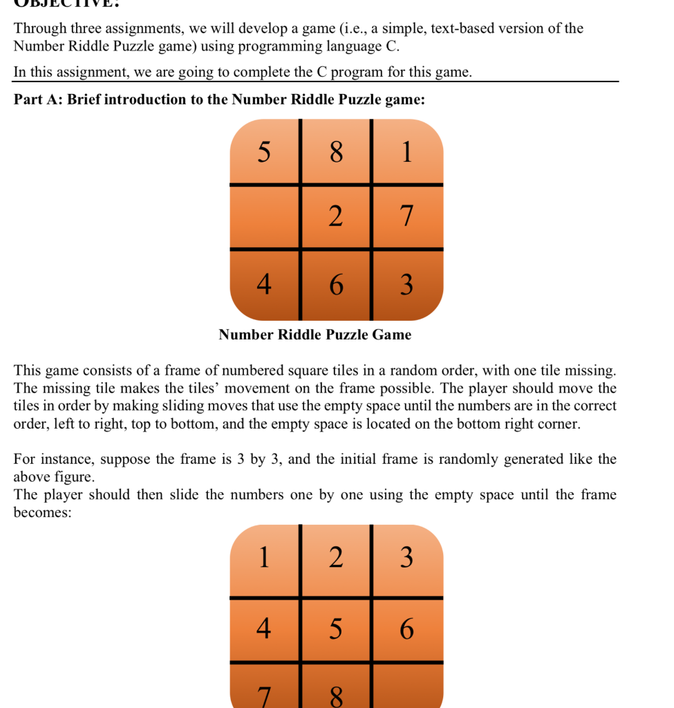 Solved through three assignments, we will develop a game | chegg.com