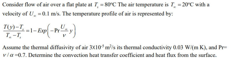 Solved Consider flow of air over a flat plate at T = 80°C | Chegg.com