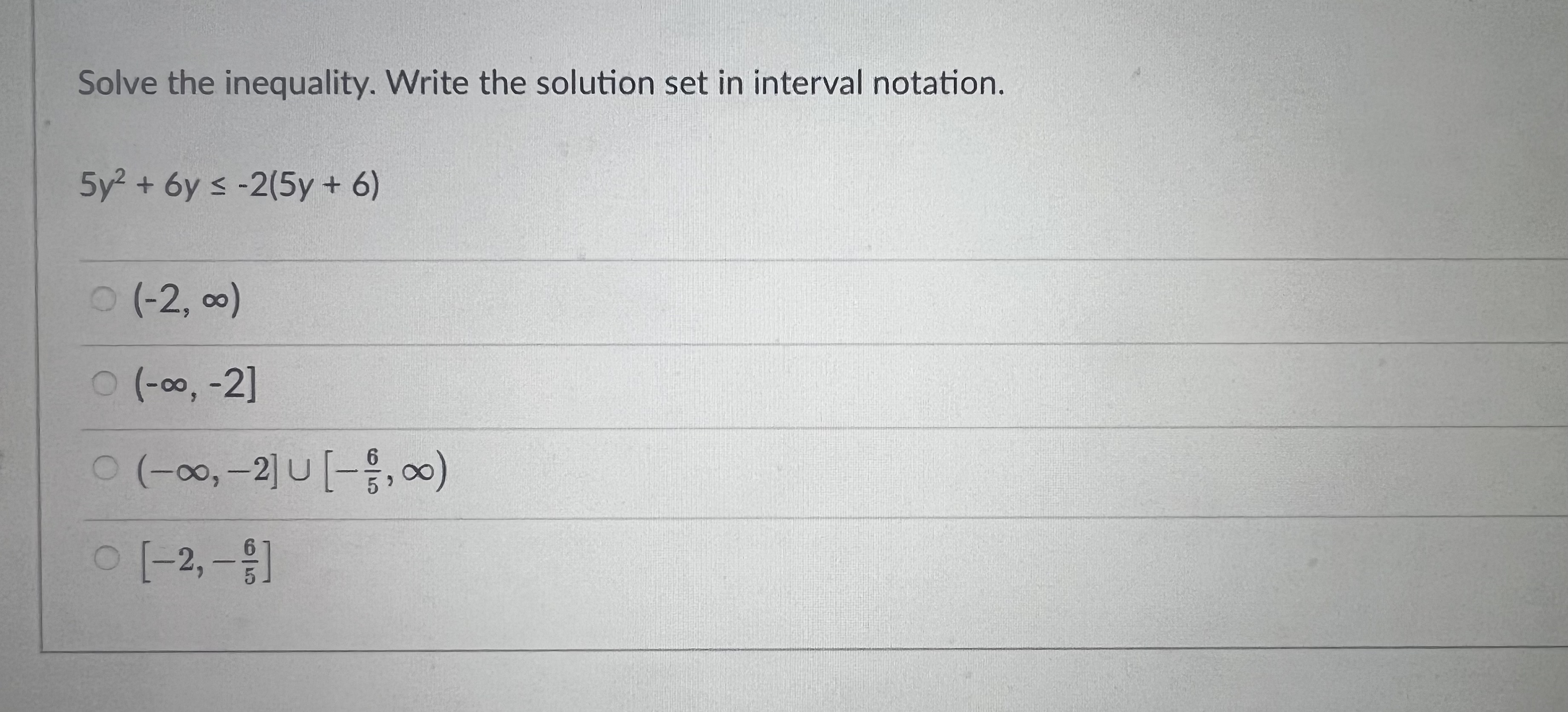 Solved Solve the inequality. Write the solution set in | Chegg.com