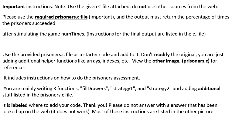 Solved In C please. DO NOT USE THE OTHER ANSWERS (With the | Chegg.com