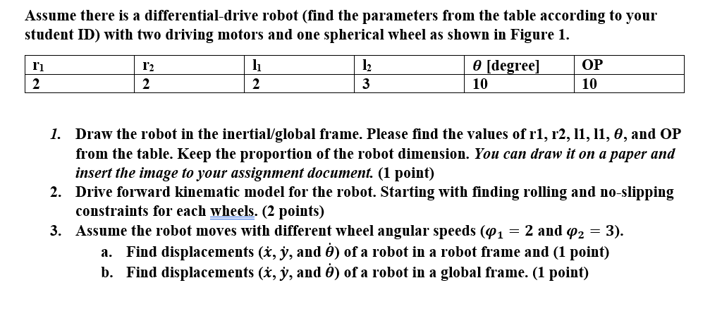 Solved Assume there is a differential-drive robot (find the | Chegg.com