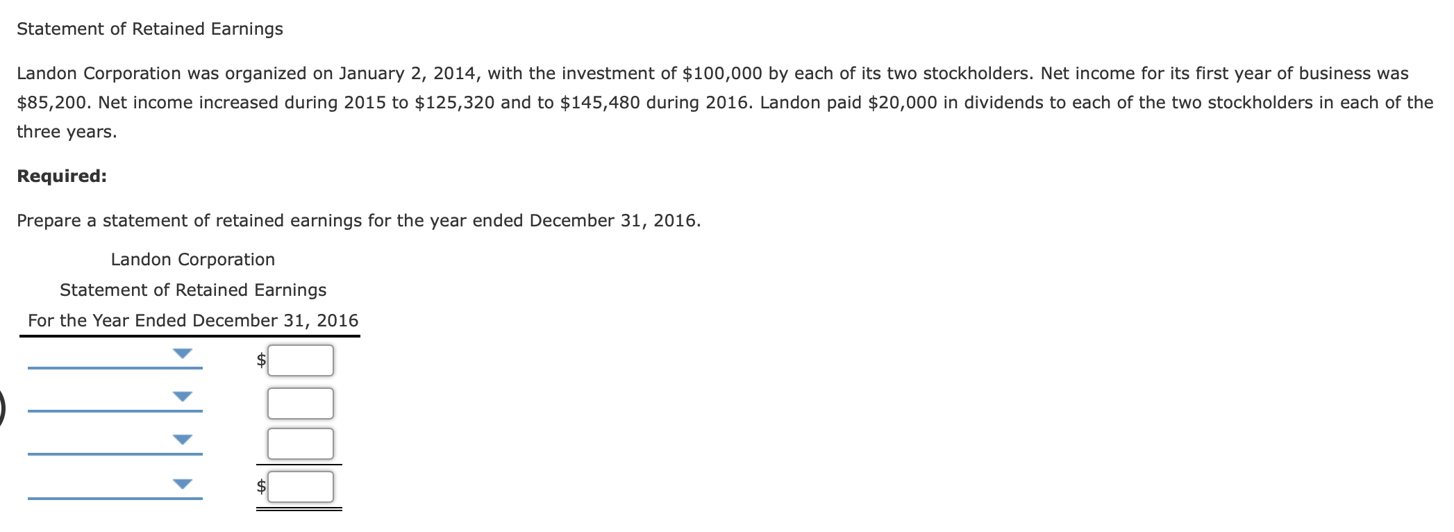 solved-statement-of-retained-earnings-landon-corporation-was-chegg