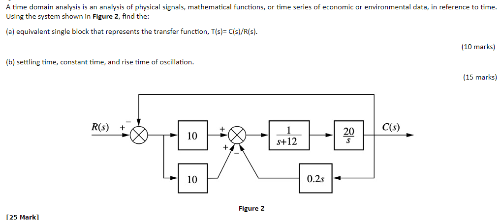 Solved A time domain analysis is an analysis of physical | Chegg.com