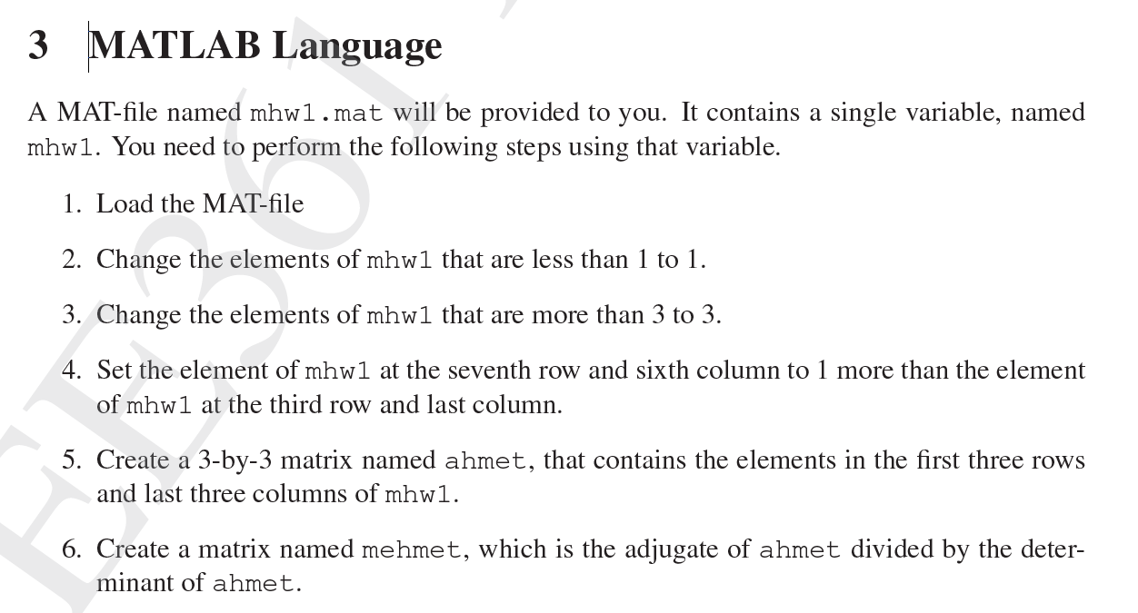 Solved 3 MATLAB Language A MAT-file named mhw 1 . mat will | Chegg.com