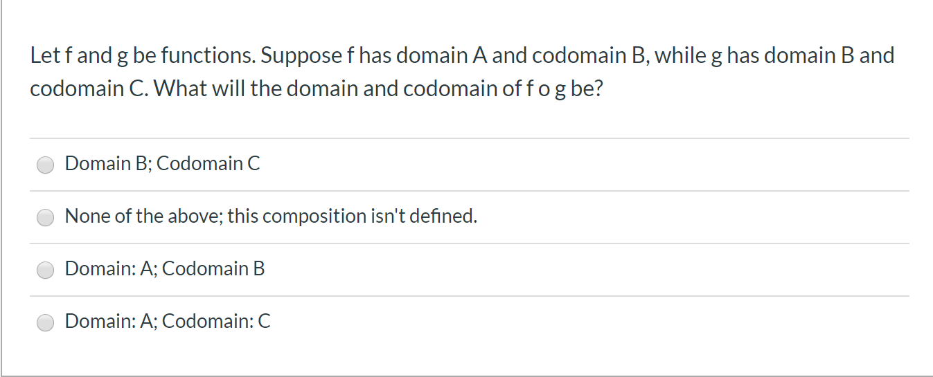 Solved Letfand G Be Functions. Suppose F Has Domain A And | Chegg.com