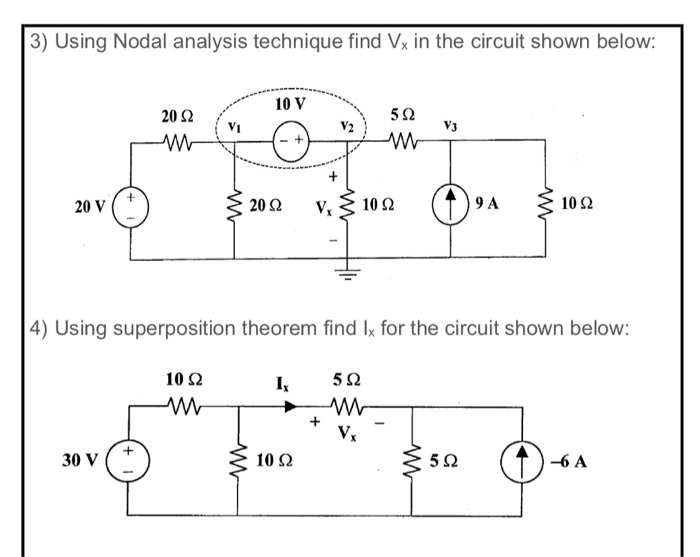 Solved 3 Using Nodal Analysis Technique Find Vx In The