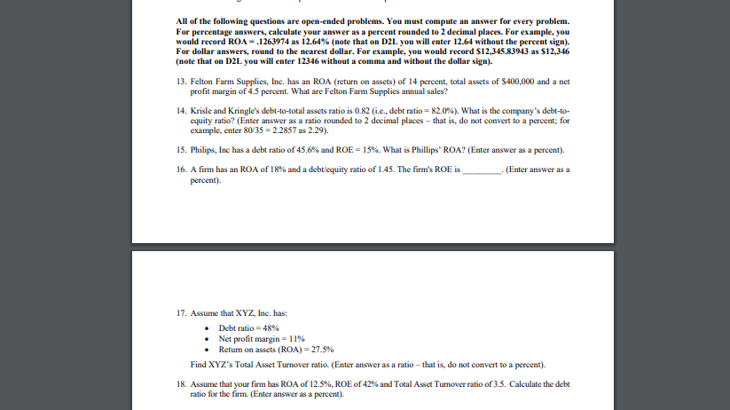 Cumulative Open Example Problems Solved All of the following questions are open-ended | Chegg.com