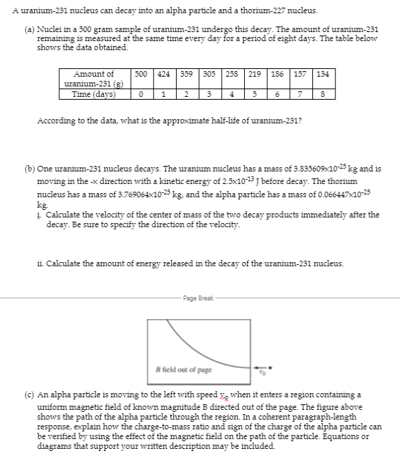 solved-a-uranium-231-nucleus-can-decay-into-an-alpha-chegg