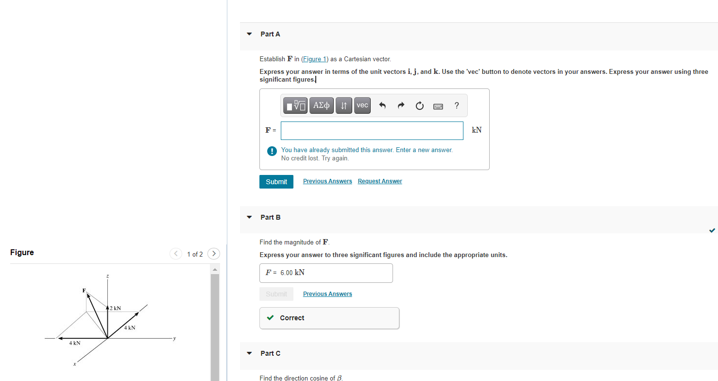 Solved Part A Establish Fin (Figure 1) as a Cartesian | Chegg.com