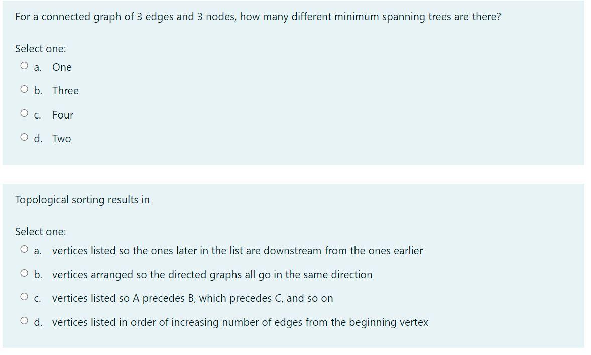 Solved For A Connected Graph Of 3 Edges And 3 Nodes, How | Chegg.com