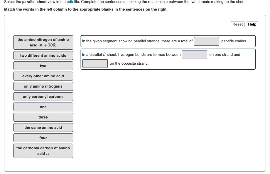 Solved Part E - Exploring Parallel B Sheet Structure And | Chegg.com