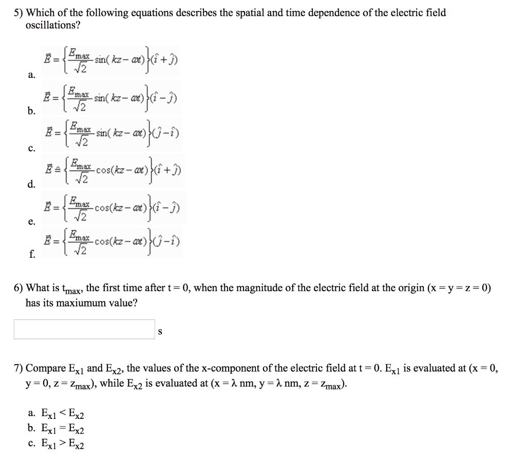 Solved The magnetic field in a plane monochromatic | Chegg.com