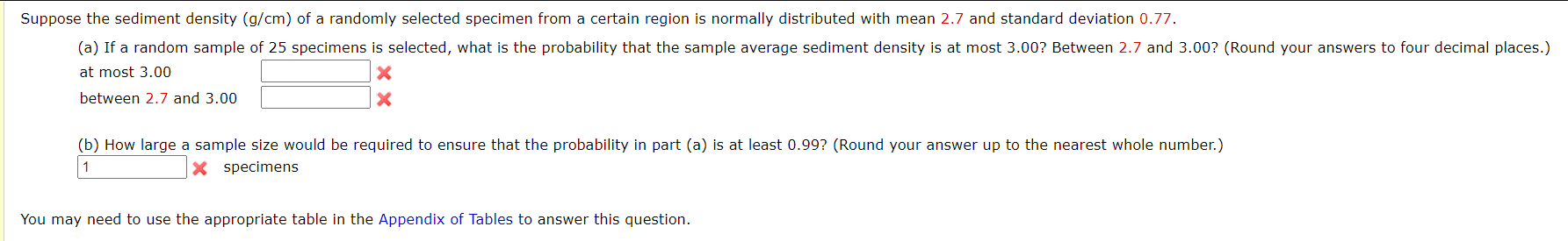 Solved Suppose the sediment density (g/cm) of a randomly | Chegg.com