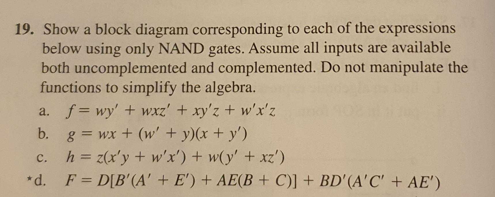 Solved Note Please Only Do 19 C And D Using Nor Gates Chegg Com