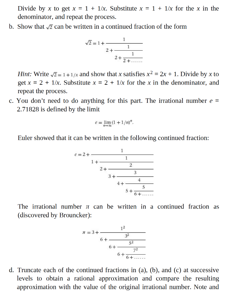 Solved a. Show that the Golden Ratio can be expressed in the