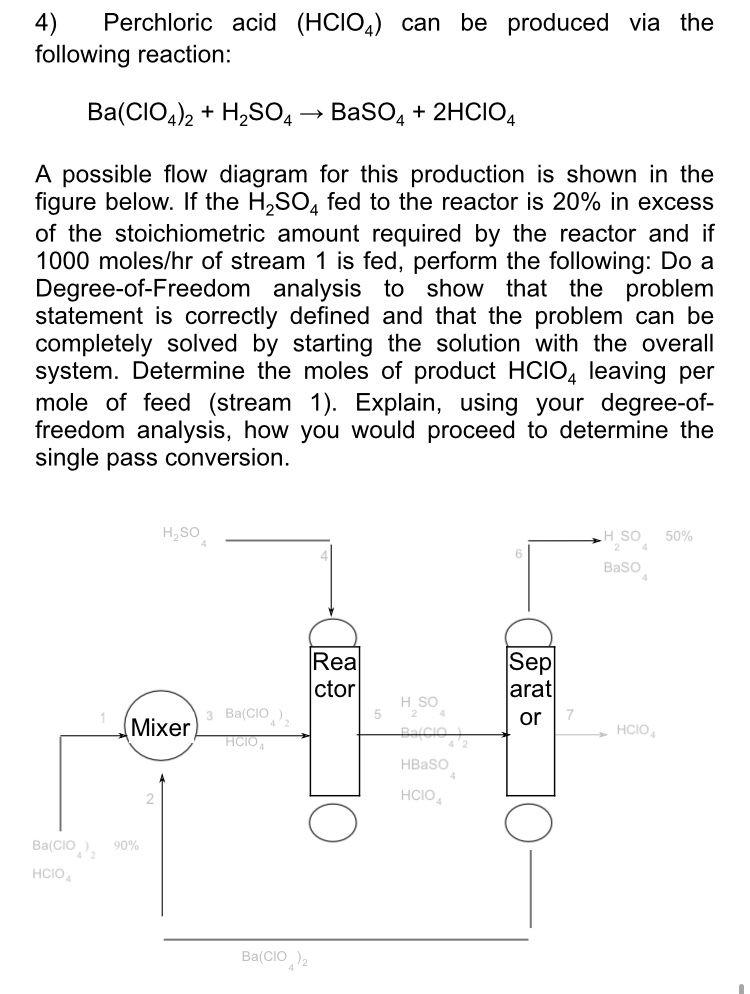 Solved 4) Perchloric acid (HCIO) can be produced via the | Chegg.com