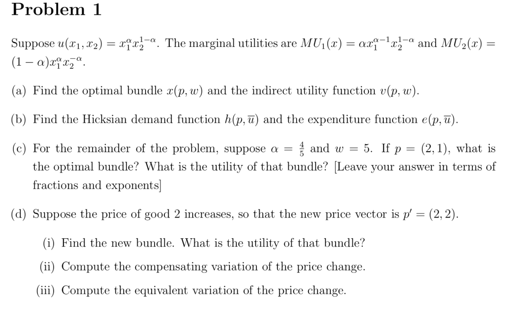 Problem 1 Suppose U X1 X2 X 2 The Marginal Chegg Com