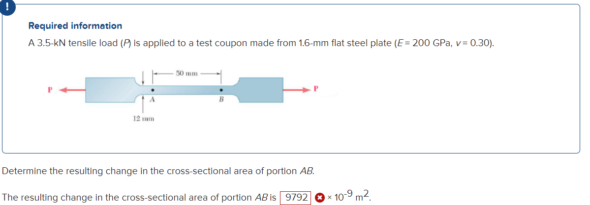 Solved ! Required information A 3.5-KN tensile load (P) is | Chegg.com