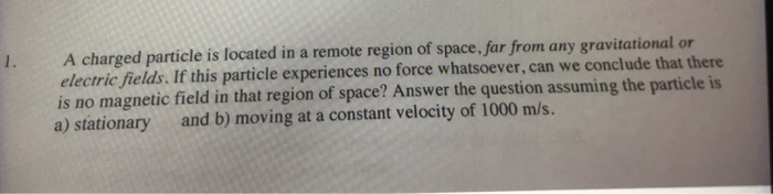 Solved A charged particle is located in a remote region of | Chegg.com