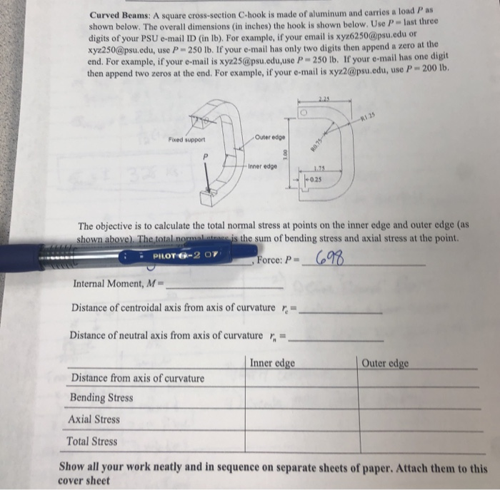 Solved Curved Beams: A square cross-section C-hook is made | Chegg.com