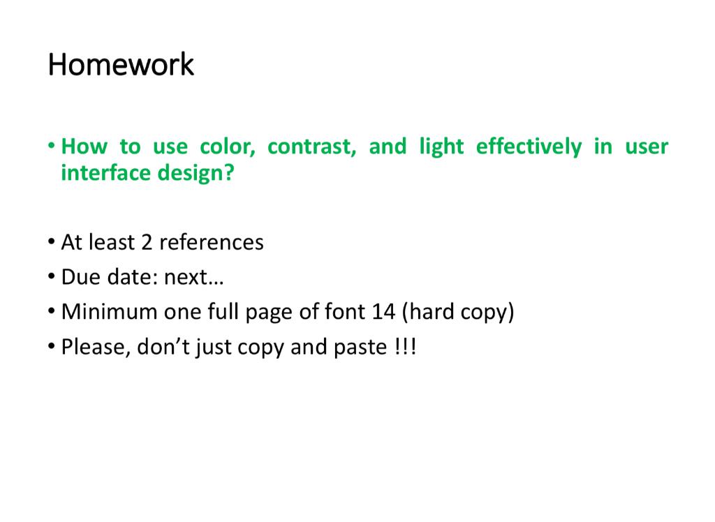 Solved Homework • How to use color, contrast, and light | Chegg.com