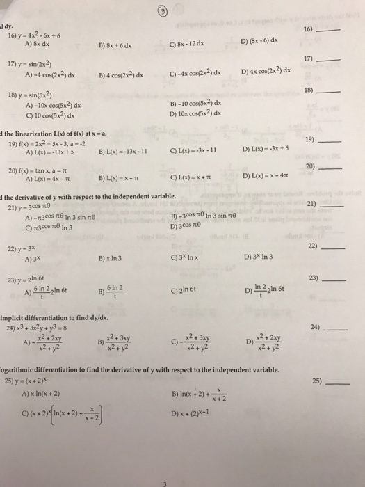 Solved y = 4x^2 - 6x + 6 8x dx 8x + 6 dx 8x - 12 dx (8x | Chegg.com