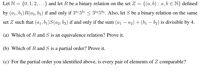 Solved Let N = {0, 1, 2,...} And Let R Be A Binary Relation | Chegg.com