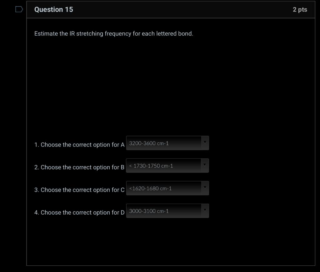 Estimate the IR stretching frequency for each