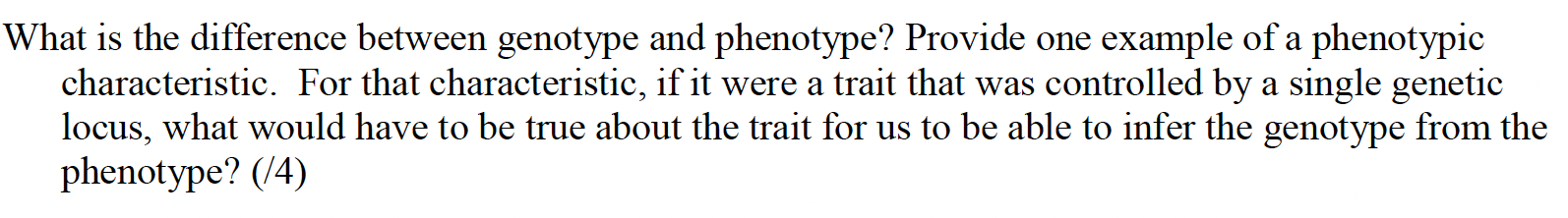 Solved What is the difference between genotype and | Chegg.com