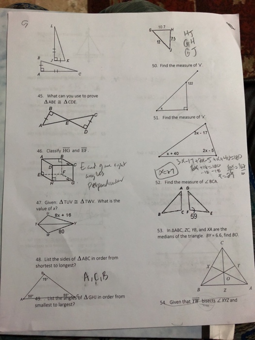 Solved 10.7 12 50. Find the measure of 45. What can you use