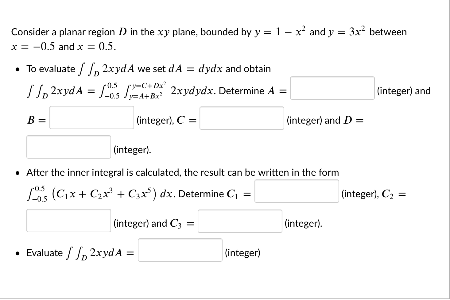 Solved = = Consider a planar region D in the xy plane, | Chegg.com