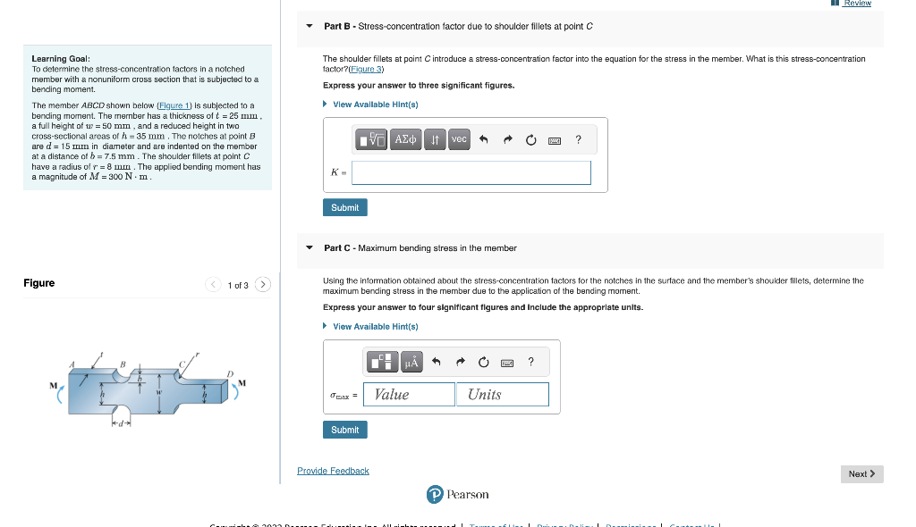 Solved Part A-Stress-concentration Factor Due To Notches On | Chegg.com