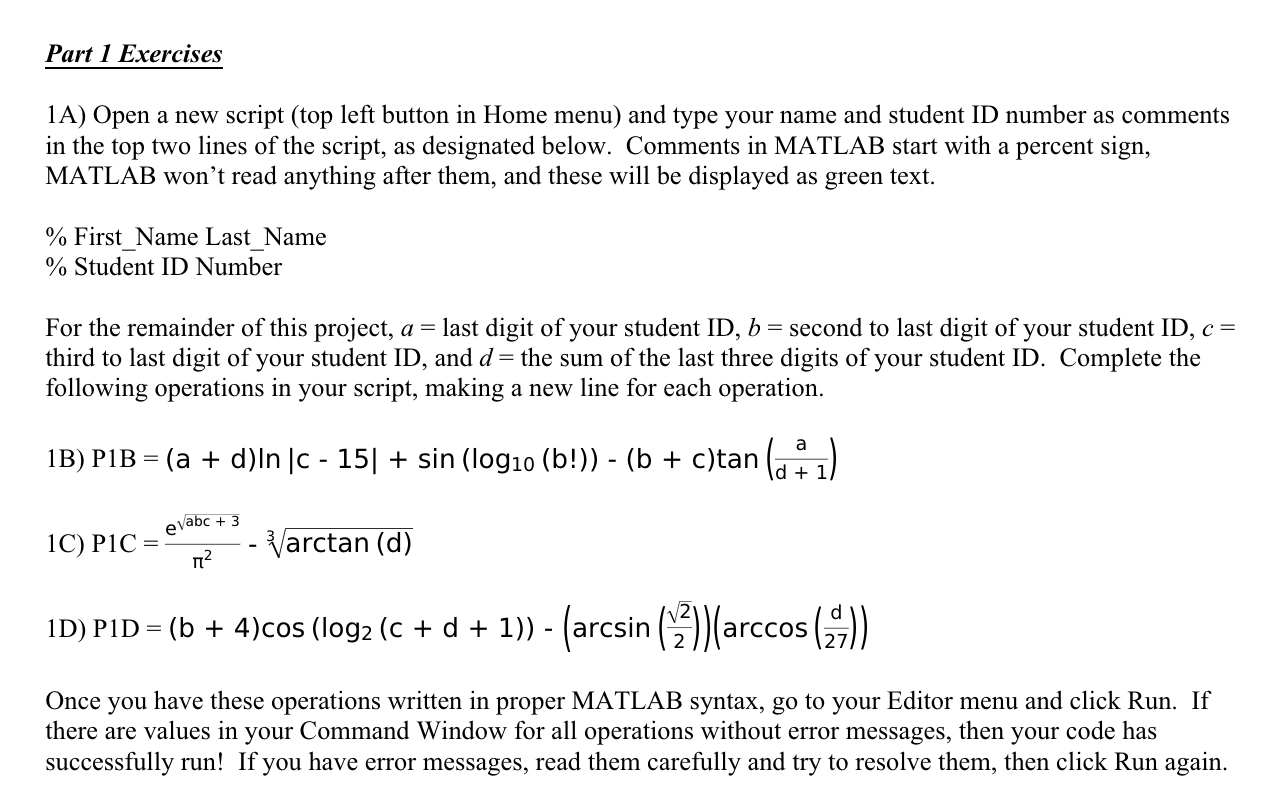 Solved a =5b =1c =9d =15Part 1 ﻿Exercises1A) ﻿Open a new | Chegg.com