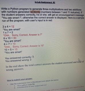 Solved Lah Alam Write a Python program to generate three | Chegg.com