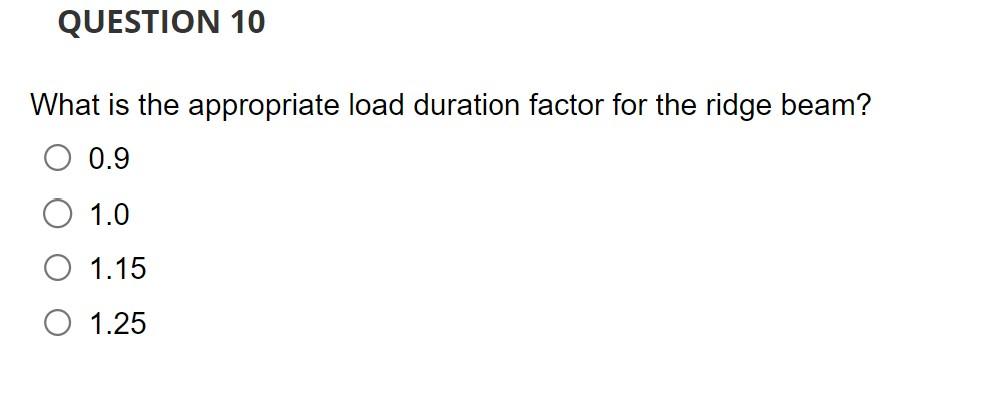 Solved What is the appropriate load duration factor for the | Chegg.com