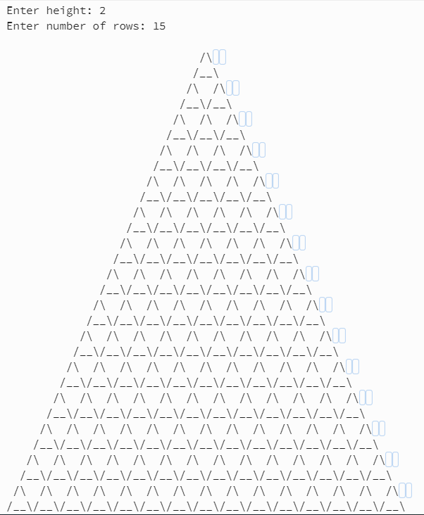 Solved Python3: Print any number of triangles of a given | Chegg.com