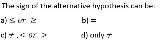 the form of the alternative hypothesis can be chegg