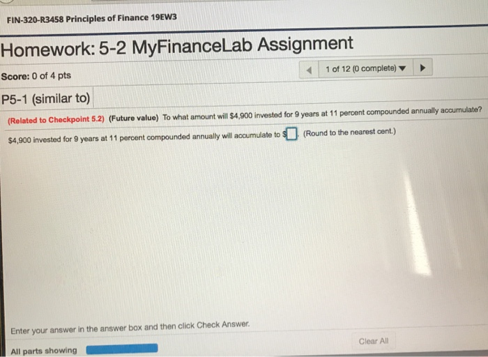 Solved FIN-320-R3458 Principles Of Finance 19EW3 Homework: | Chegg.com