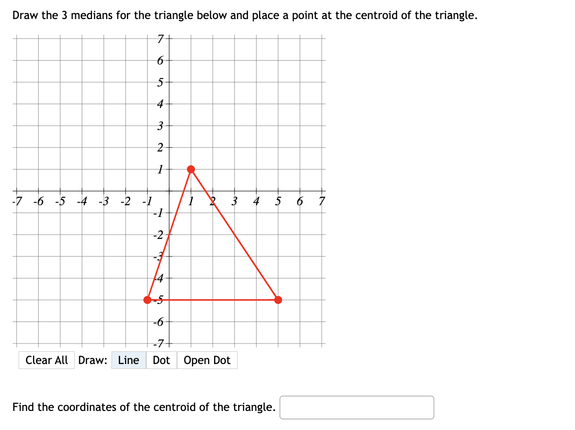 Solved Draw the 3 medians for the triangle below and place a | Chegg.com