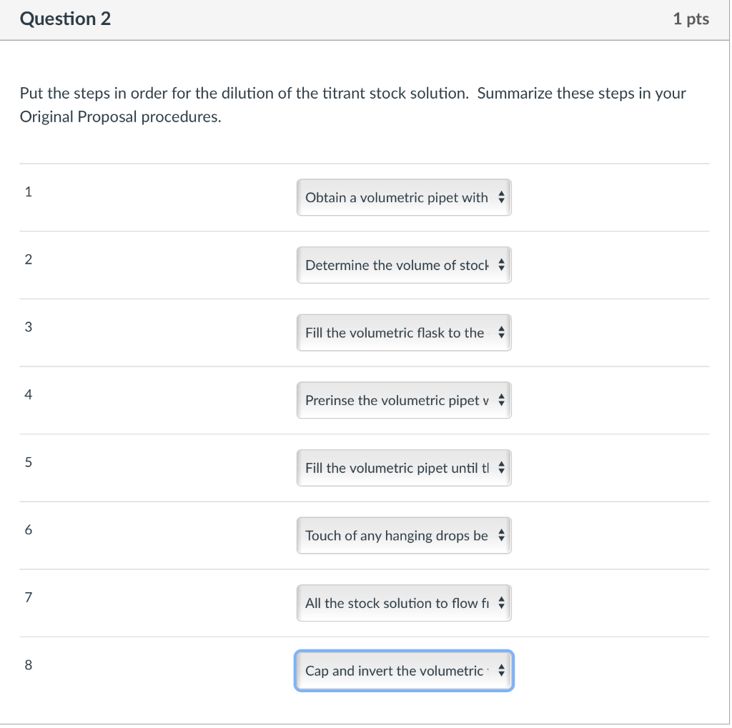 Solved Question 2 1 pts Put the steps in order for the | Chegg.com