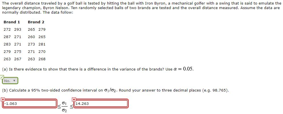 Solved The Overall Distance Traveled By A Golf Ball Is Te