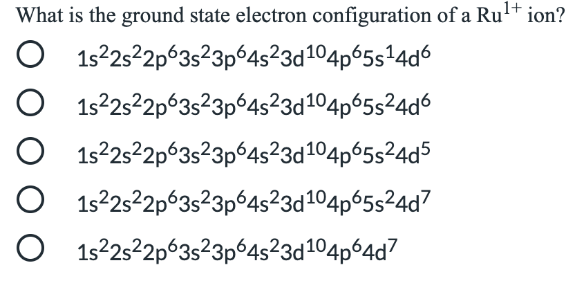 Solved What is the ground state electron configuration of a | Chegg.com