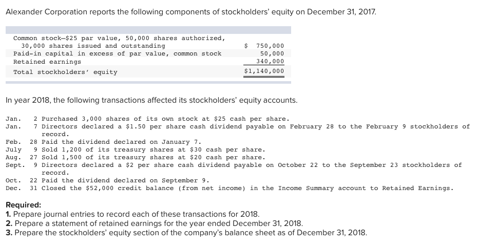 Solved Alexander Corporation reports the following | Chegg.com