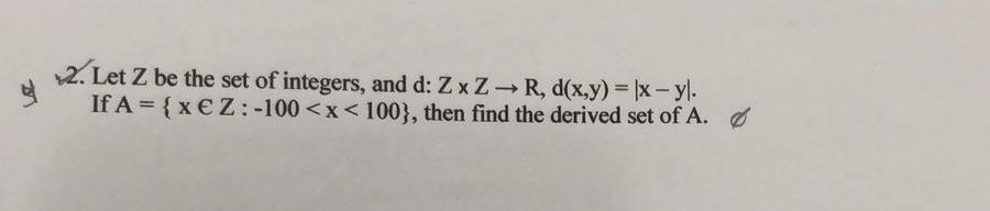 Z Set Solved ,2·Let Z be the set of integers, and d: Z x Z → R, | Chegg.com