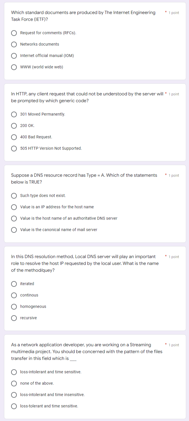 Solved * 1 point Which standard documents are produced by | Chegg.com