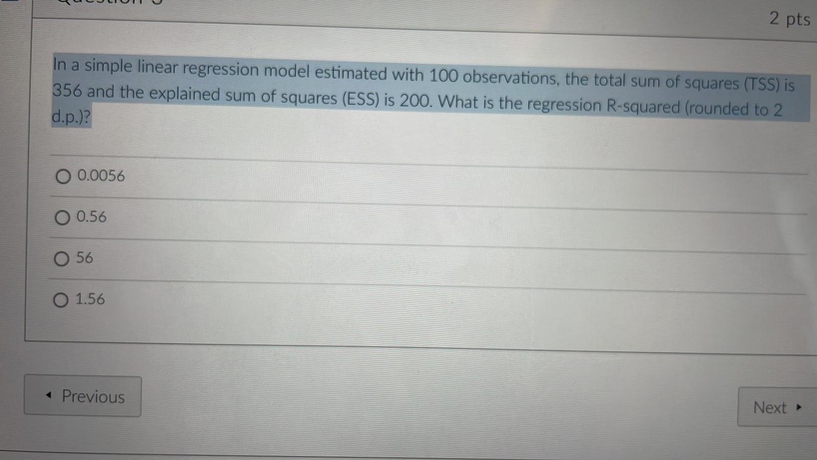 Solved In a simple linear regression model estimated with | Chegg.com