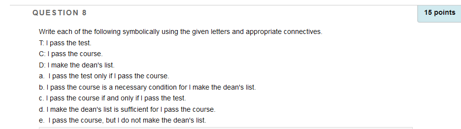 Solved QUESTION 8 15 points Write each of the following | Chegg.com