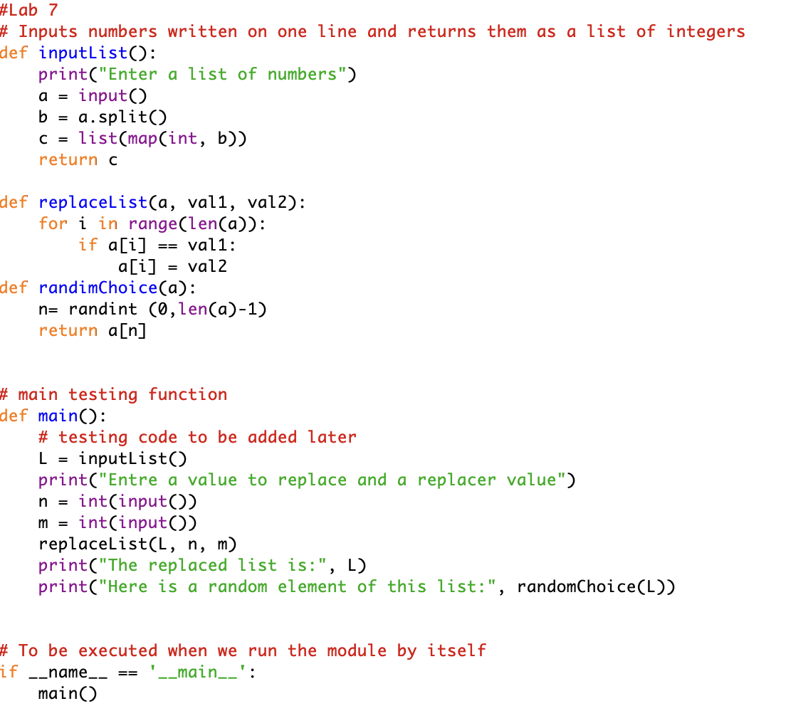 Solved Copy The Function Inputlist From Lab7 Py As Well As Chegg Com